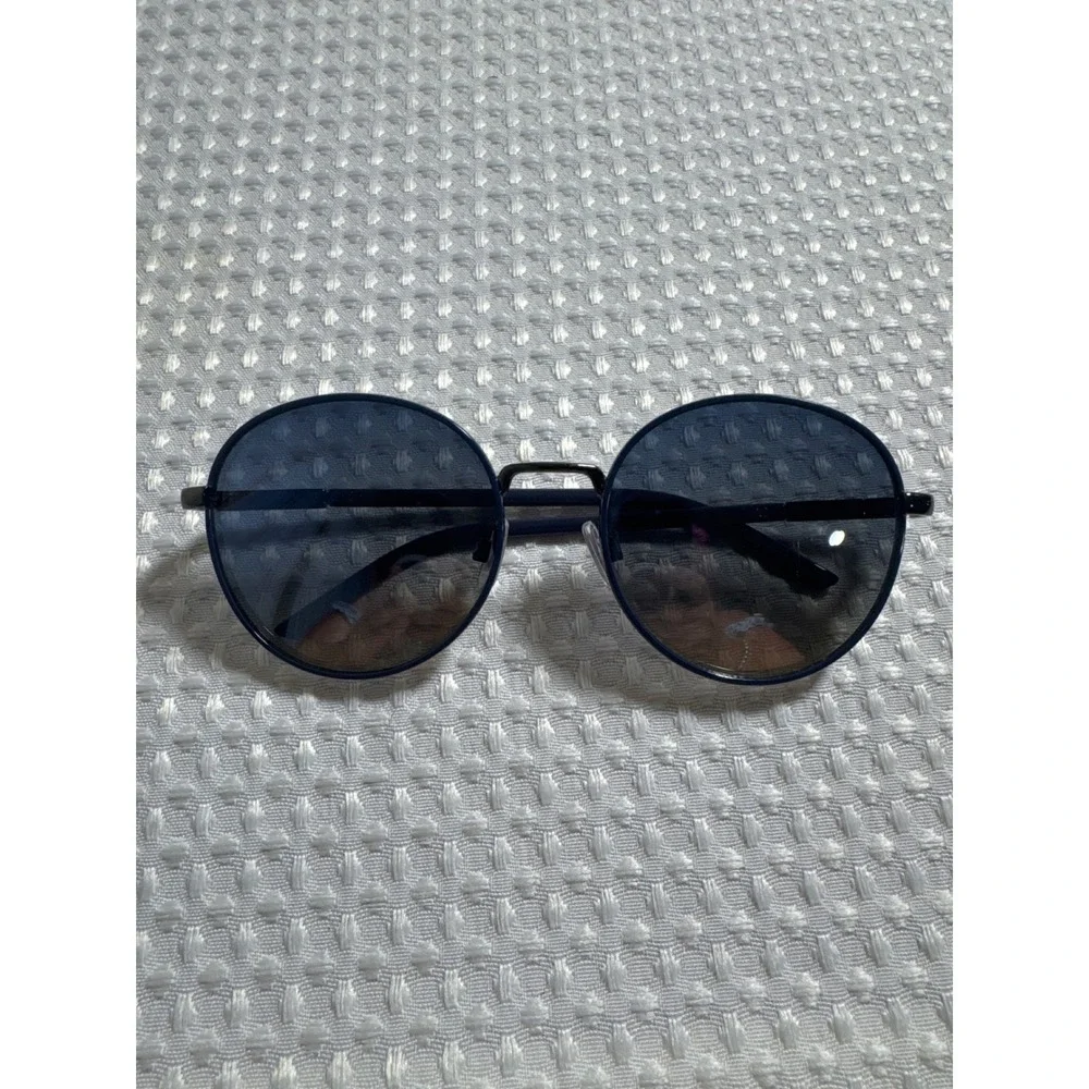 Sunglasses Womens OS 090-01-8288 Navy Blue Round EUC
